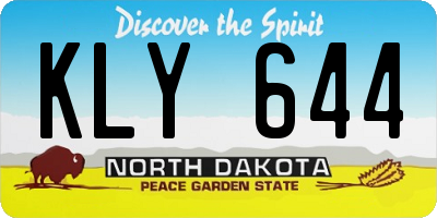 ND license plate KLY644
