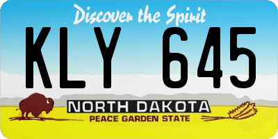 ND license plate KLY645