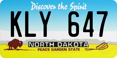 ND license plate KLY647
