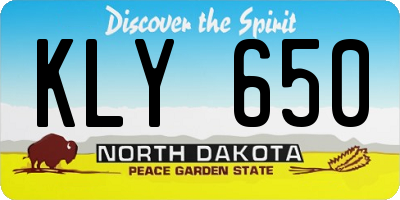 ND license plate KLY650