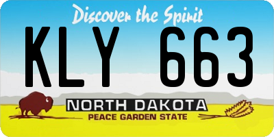 ND license plate KLY663