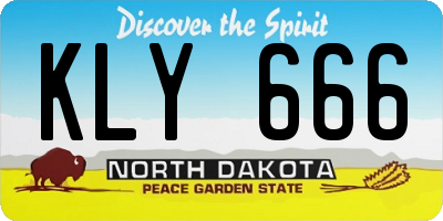 ND license plate KLY666