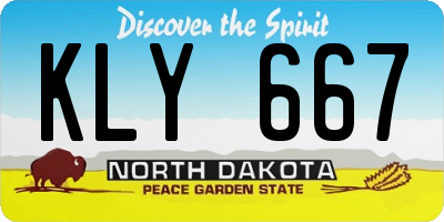 ND license plate KLY667