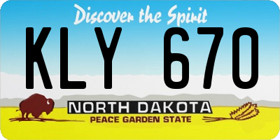 ND license plate KLY670