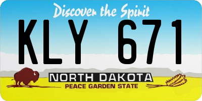 ND license plate KLY671