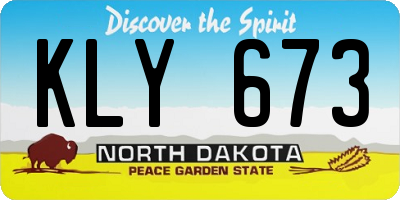 ND license plate KLY673