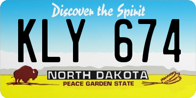 ND license plate KLY674