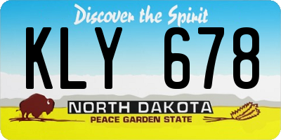 ND license plate KLY678