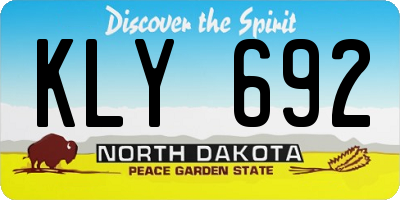 ND license plate KLY692