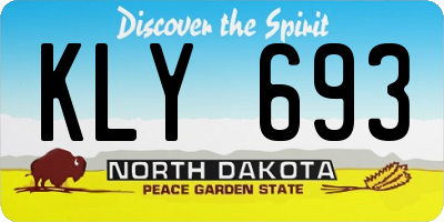 ND license plate KLY693