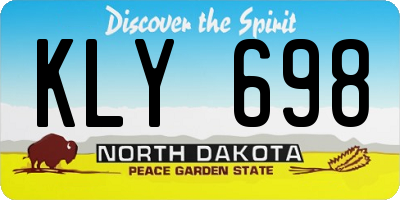ND license plate KLY698