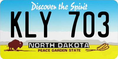 ND license plate KLY703