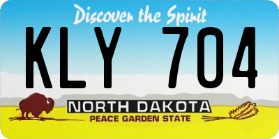ND license plate KLY704