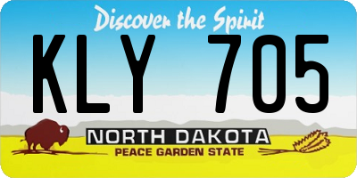 ND license plate KLY705