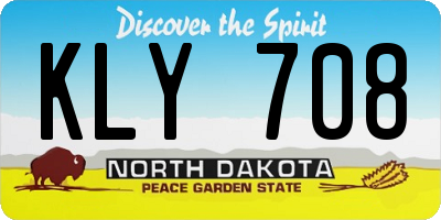 ND license plate KLY708