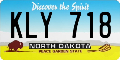 ND license plate KLY718