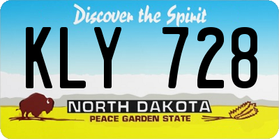 ND license plate KLY728