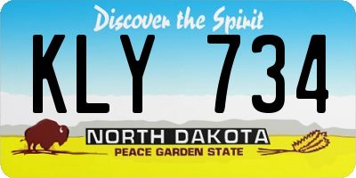 ND license plate KLY734