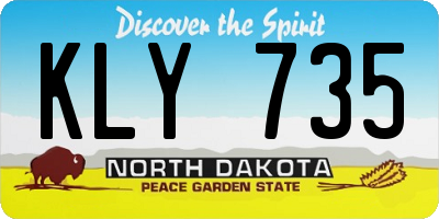 ND license plate KLY735