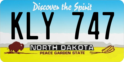 ND license plate KLY747