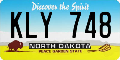 ND license plate KLY748
