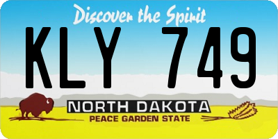 ND license plate KLY749