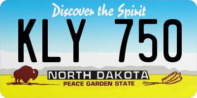 ND license plate KLY750