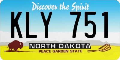 ND license plate KLY751