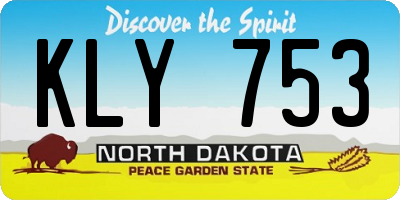 ND license plate KLY753