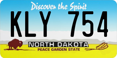 ND license plate KLY754