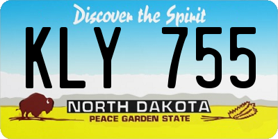 ND license plate KLY755