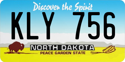 ND license plate KLY756