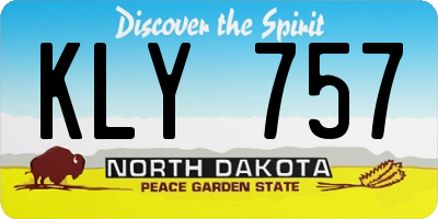 ND license plate KLY757