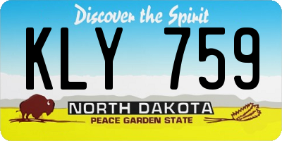 ND license plate KLY759