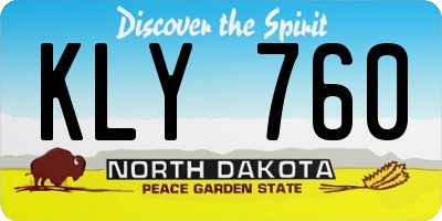 ND license plate KLY760