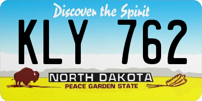 ND license plate KLY762