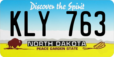 ND license plate KLY763