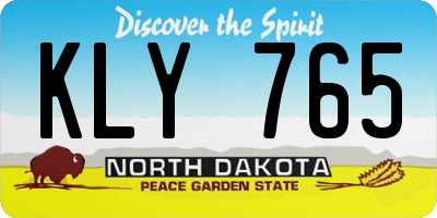 ND license plate KLY765