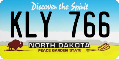 ND license plate KLY766