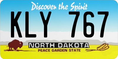 ND license plate KLY767