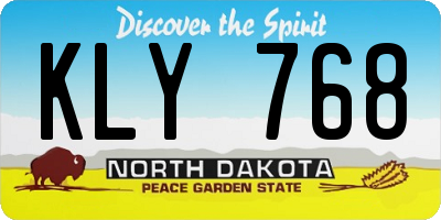 ND license plate KLY768