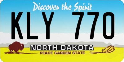 ND license plate KLY770