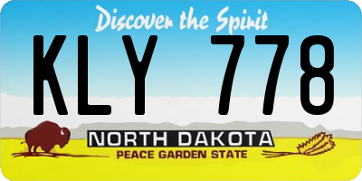 ND license plate KLY778