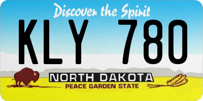 ND license plate KLY780