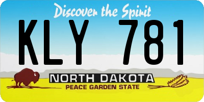 ND license plate KLY781