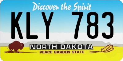 ND license plate KLY783