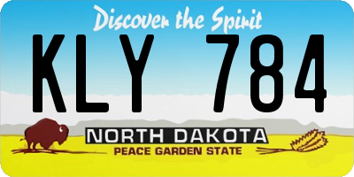 ND license plate KLY784