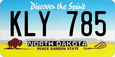 ND license plate KLY785