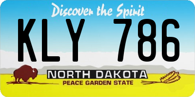 ND license plate KLY786