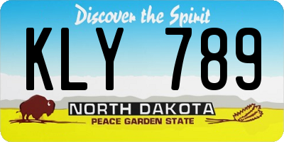 ND license plate KLY789